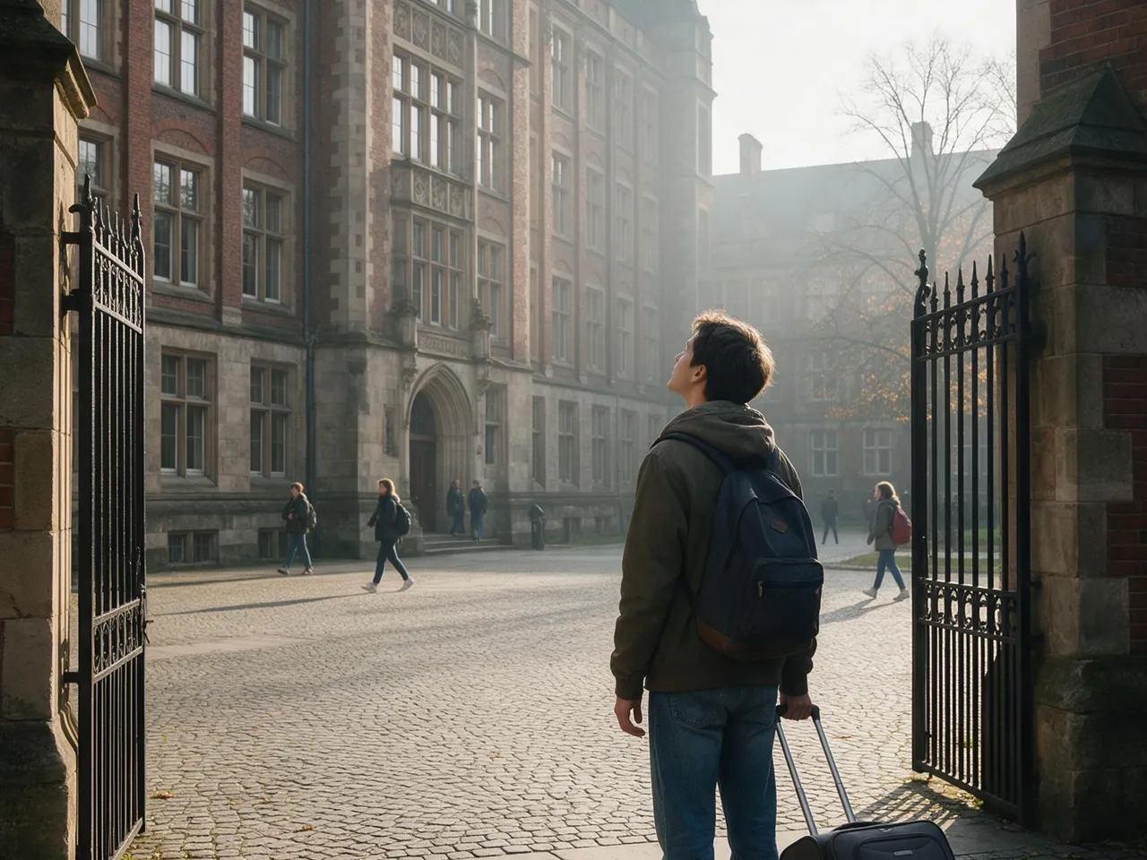 Arriving on a new campus. First day, new language.